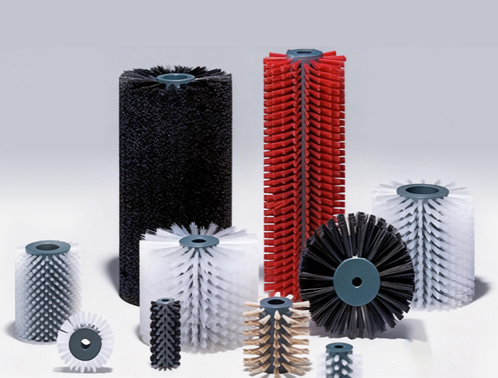 Various industrial nylon brush assemblies for boot washer cleaning equipment